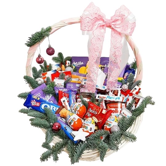 Букет цветов "Новогодняя корзина №1"