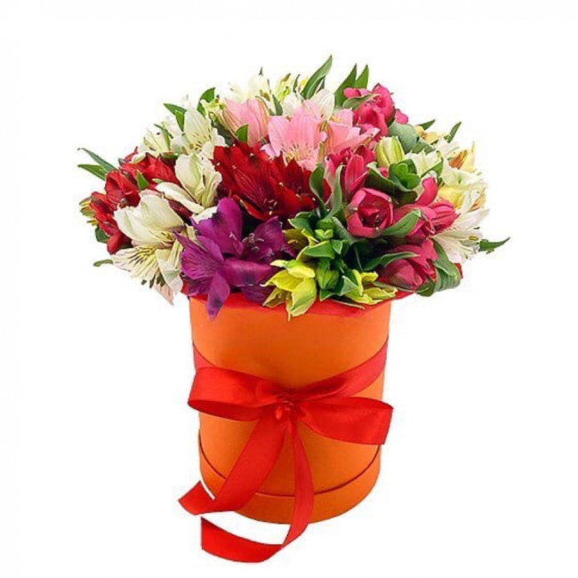 Букет цветов "Шляпная коробка Красочный день" Букет цветов "Шляпная коробка Красочный день"