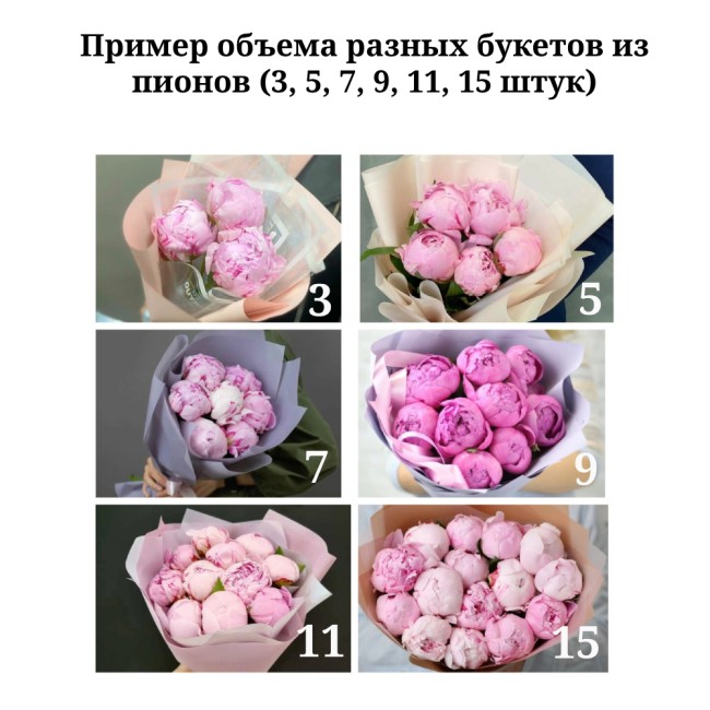 Букет цветов "Розовые пионы"